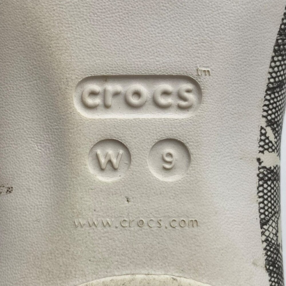Crocs Lina Ballet Flats Oyster White/Black Print Slip On Women's Size 9 - Picture 12 of 12